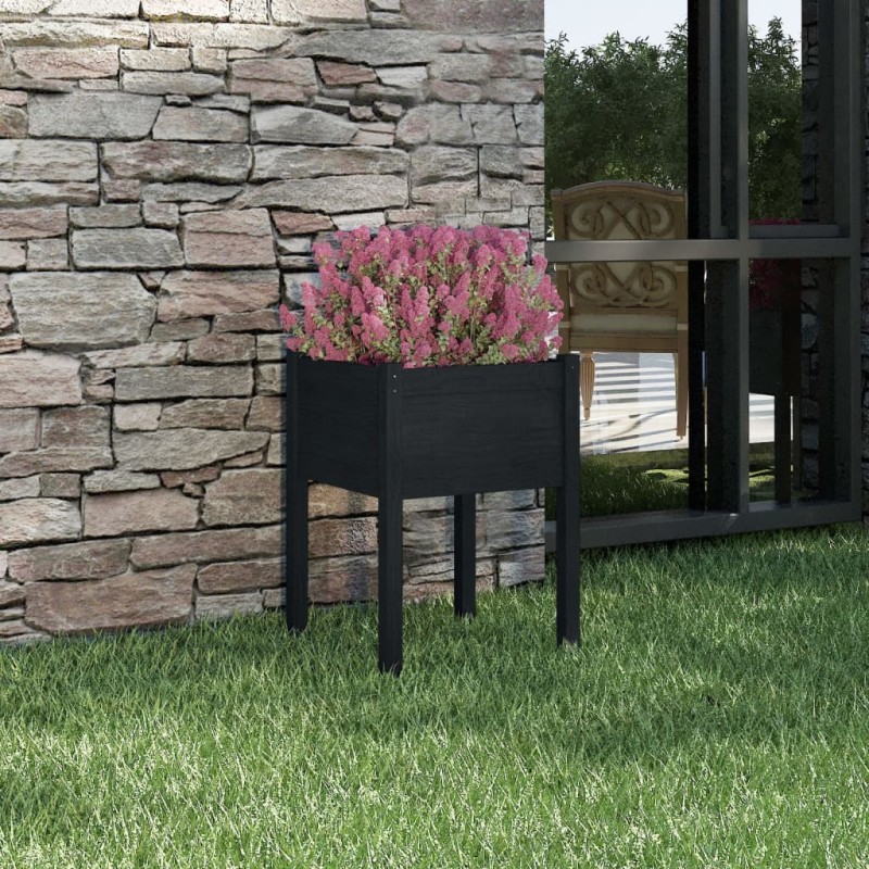 vidaXL Pflanzkübel Schwarz 50x50x70 cm Massivholz Kiefer vidaXL Pflanzkübel Schwarz 50x50x70 cm Massivholz Kiefer