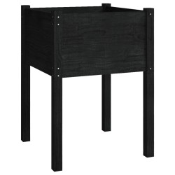 vidaXL Pflanzkübel Schwarz 50x50x70 cm Massivholz Kiefer