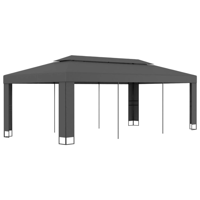 Pavillon mit Doppeldach 3 x 6 m Anthrazit Pavillon mit Doppeldach 3 x 6 m Anthrazit