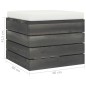 Garten-Paletten-Hocker 2 Stk. mit Kissen Kiefer Massivholz Garten-Paletten-Hocker 2 Stk. mit Kissen Kiefer Massivholz