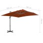 Ampelschirm mit Aluminium-Mast Terrakotta-Rot 300x300 cm Ampelschirm mit Aluminium-Mast Terrakotta-Rot 300x300 cm