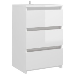vidaXL Nachttisch Hochglanz-Weiß 40x35x62,5 cm Holzwerkstoff
