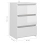 vidaXL Nachttisch Hochglanz-Weiß 40x35x62,5 cm Holzwerkstoff vidaXL Nachttisch Hochglanz-Weiß 40x35x62,5 cm Holzwerkstoff