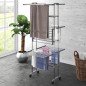 Wäscheständer 3 Etagen mit Rollen Silbern 60x70x129 cm Wäscheständer 3 Etagen mit Rollen Silbern 60x70x129 cm