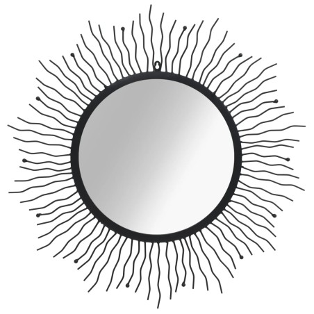 vidaXL Wandspiegel Sonnenform 80 cm Schwarz