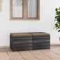 Garten-Paletten-Hocker 2 Stk. mit Kissen Kiefer Massivholz Garten-Paletten-Hocker 2 Stk. mit Kissen Kiefer Massivholz