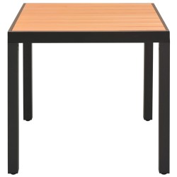 Garten-Esstisch WPC Aluminium 80 x 80 x 74 cm Braun