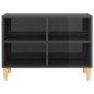 TV-Schrank mit Massivholz-Beinen Hochglanz-Grau 69,5x30x50 cm TV-Schrank mit Massivholz-Beinen Hochglanz-Grau 69,5x30x50 cm