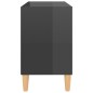 TV-Schrank mit Massivholz-Beinen Hochglanz-Grau 69,5x30x50 cm TV-Schrank mit Massivholz-Beinen Hochglanz-Grau 69,5x30x50 cm
