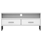 TV-Schrank OSLO mit Metallbeinen Weiß Massivholz Kiefer TV-Schrank OSLO mit Metallbeinen Weiß Massivholz Kiefer