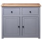 Sideboard Grau 93x40x80 cm Kiefernholz Panama Sideboard Grau 93x40x80 cm Kiefernholz Panama