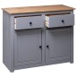 Sideboard Grau 93x40x80 cm Kiefernholz Panama Sideboard Grau 93x40x80 cm Kiefernholz Panama