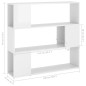 vidaXL Bücherregal Raumteiler Hochglanz-Weiß 100x24x94 cm vidaXL Bücherregal Raumteiler Hochglanz-Weiß 100x24x94 cm