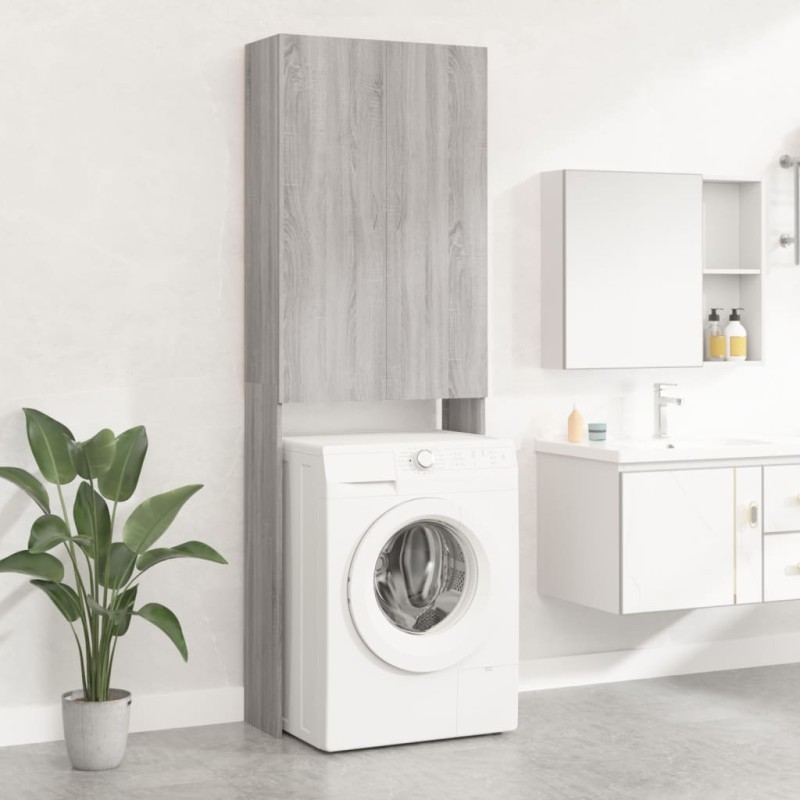 vidaXL Waschmaschinenschrank Grau Sonoma 64x25,5x190 cm vidaXL Waschmaschinenschrank Grau Sonoma 64x25,5x190 cm