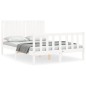 vidaXL Massivholzbett mit Kopfteil Weiß 140x190 cm vidaXL Massivholzbett mit Kopfteil Weiß 140x190 cm