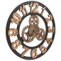 Wanduhr Metall 58 cm Golden und Schwarz Wanduhr Metall 58 cm Golden und Schwarz