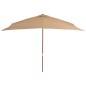 vidaXL Sonnenschirm mit Holz-Mast 200×300 cm Taupe