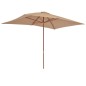 vidaXL Sonnenschirm mit Holz-Mast 200×300 cm Taupe