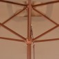 vidaXL Sonnenschirm mit Holz-Mast 200×300 cm Taupe