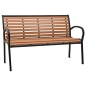 Gartenbank Schwarz und Braun 116 cm Stahl und WPC Gartenbank Schwarz und Braun 116 cm Stahl und WPC