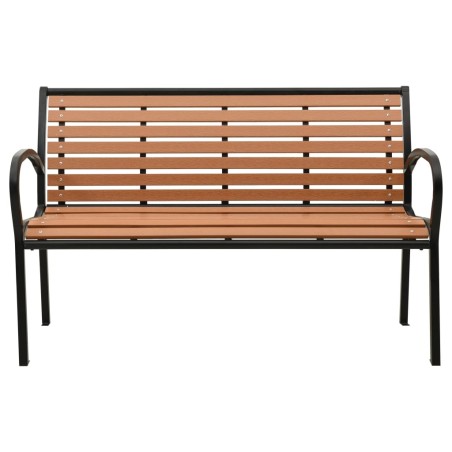 Gartenbank Schwarz und Braun 116 cm Stahl und WPC