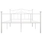 Bettgestell Weiß Metall 160×200 cm Bettgestell Weiß Metall 160×200 cm