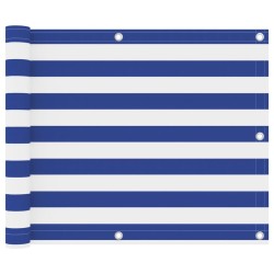 vidaXL Balkon-Sichtschutz Weiß und Blau 75x600 cm Oxford-Gewebe