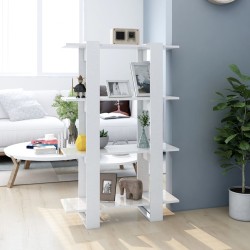 vidaXL Bücherregal/Raumteiler Hochglanz-Weiß 80x30x123,5cm