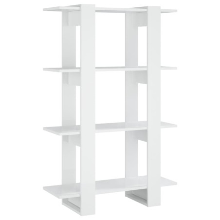 vidaXL Bücherregal/Raumteiler Hochglanz-Weiß 80x30x123,5cm