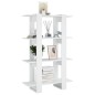 vidaXL Bücherregal/Raumteiler Hochglanz-Weiß 80x30x123,5cm vidaXL Bücherregal/Raumteiler Hochglanz-Weiß 80x30x123,5cm