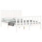 vidaXL Massivholzbett mit Kopfteil Weiß 140x190 cm vidaXL Massivholzbett mit Kopfteil Weiß 140x190 cm