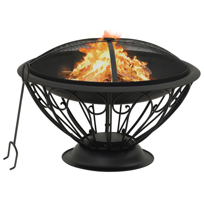 Feuerstelle mit Schürhaken 75 cm XXL Stahl Feuerstelle mit Schürhaken 75 cm XXL Stahl