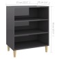 vidaXL Sideboard Hochglanz-Grau 57x35x70 cm Holzwerkstoff vidaXL Sideboard Hochglanz-Grau 57x35x70 cm Holzwerkstoff