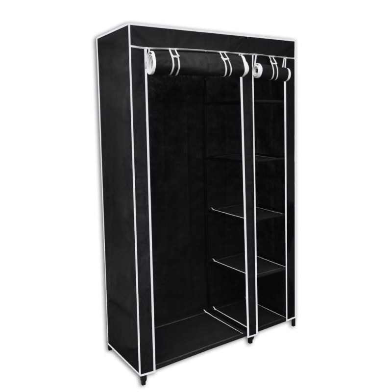 vidaXL Faltbarer Stoffschrank Schwarz 110 x 45 x 175 cm vidaXL Faltbarer Stoffschrank Schwarz 110 x 45 x 175 cm