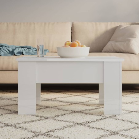 Couchtisch Hochglanz-Weiß 79x49x41 cm Holzwerkstoff