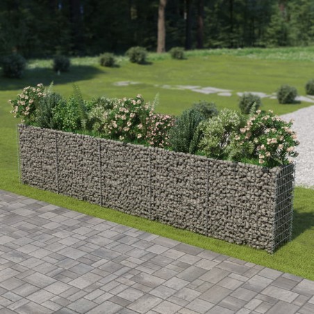 vidaXL Gabionen-Hochbeet Verzinkter Stahl 450×50×100 cm