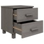 Nachttisch HAMAR Hellgrau 40x35x44,5 cm Massivholz Kiefer Nachttisch HAMAR Hellgrau 40x35x44,5 cm Massivholz Kiefer