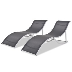 vidaXL Klappbare Sonnenliegen 2 Stk. Aluminium und Textilene