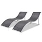 vidaXL Klappbare Sonnenliegen 2 Stk. Aluminium und Textilene vidaXL Klappbare Sonnenliegen 2 Stk. Aluminium und Textilene