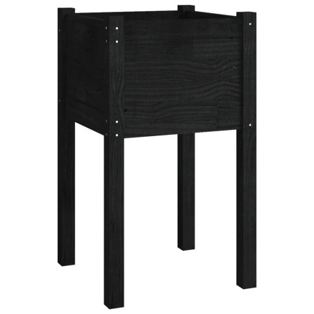 vidaXL Pflanzkübel Schwarz 40x40x70 cm Massivholz Kiefer