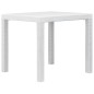 Gartentisch Weiß 79 x 79 x 72 cm Kunststoff Rattan-Optik Gartentisch Weiß 79 x 79 x 72 cm Kunststoff Rattan-Optik