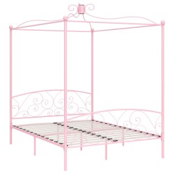 Himmelbett Rosa Metall 180x200 cm