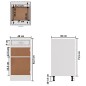 Schubunterschrank Hochglanz-Weiß 40x46x81,5 cm Holzwerkstoff Schubunterschrank Hochglanz-Weiß 40x46x81,5 cm Holzwerkstoff
