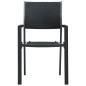 Gartenstühle 2 Stk. Schwarz Kunststoff Rattan-Optik Gartenstühle 2 Stk. Schwarz Kunststoff Rattan-Optik