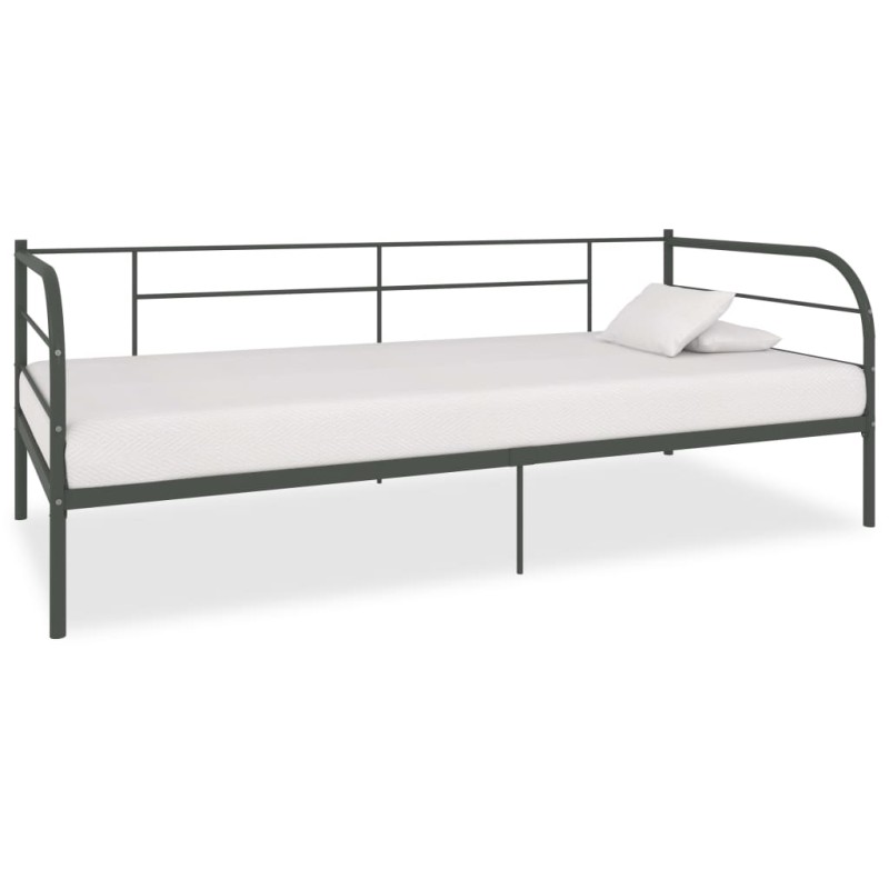Tagesbett-Rahmen Grau Metall 90×200 cm Tagesbett-Rahmen Grau Metall 90×200 cm