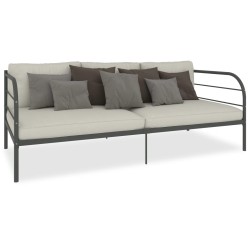 Tagesbett-Rahmen Grau Metall 90×200 cm
