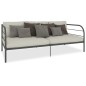 Tagesbett-Rahmen Grau Metall 90×200 cm Tagesbett-Rahmen Grau Metall 90×200 cm