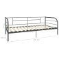 Tagesbett-Rahmen Grau Metall 90×200 cm Tagesbett-Rahmen Grau Metall 90×200 cm