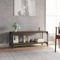 TV-Schrank Braun Eichen-Optik 100x33x41 cm Holzwerkstoff Stahl TV-Schrank Braun Eichen-Optik 100x33x41 cm Holzwerkstoff Stahl