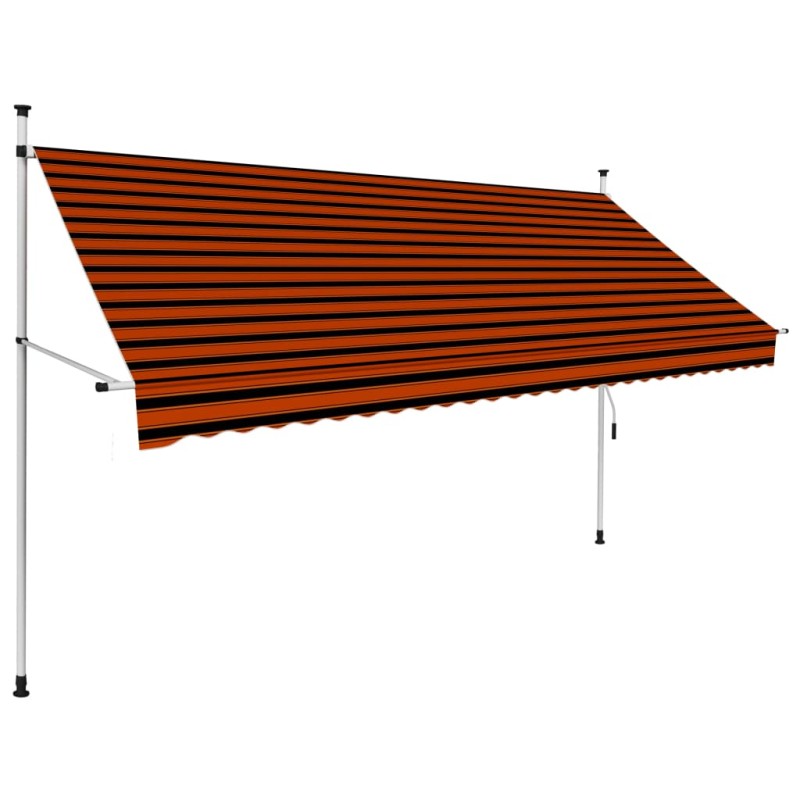 Einziehbare Markise Handbetrieben 300 cm Orange und Braun Einziehbare Markise Handbetrieben 300 cm Orange und Braun